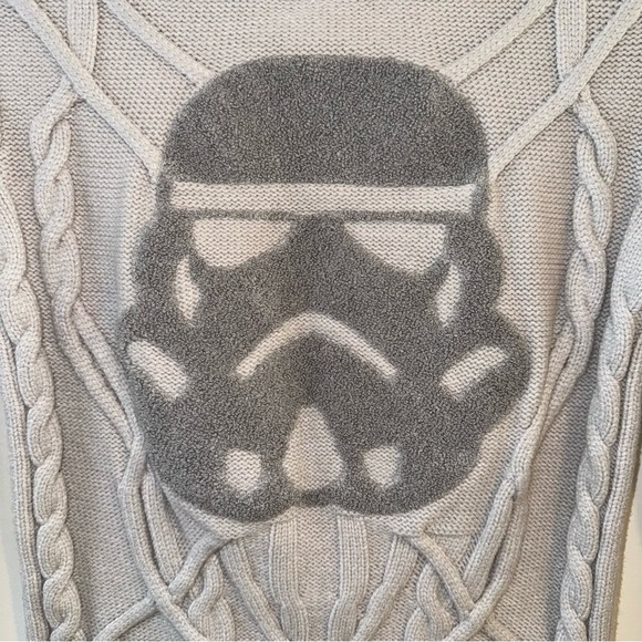 Star Wars Stormtrooper Long Sleeve Sweater Cable Knit Face - Picture 3 of 6